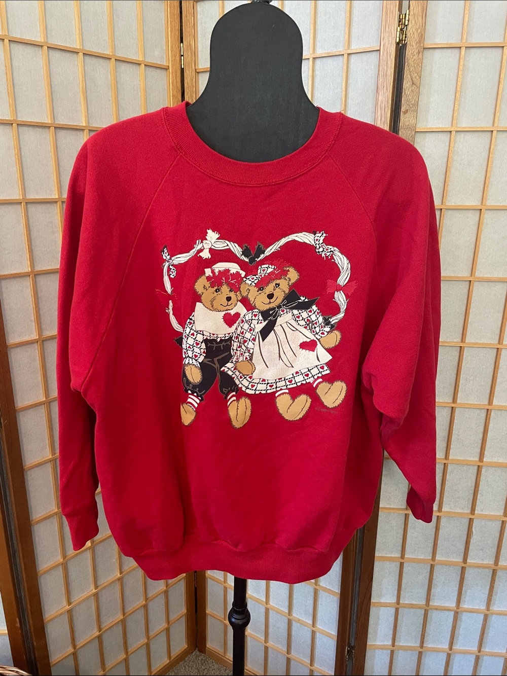 Vintage Gopher Sport Red Teddy Bear Graphic Crewneck Sweatshirt